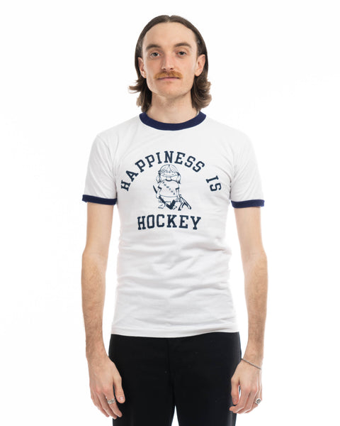 70’s Champion Blue Bar Hockey Tee - Small