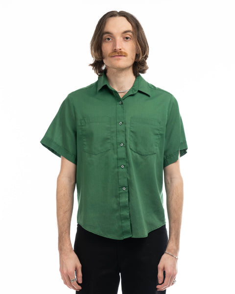 80’s Sears Boxy Green Button-Up - Medium