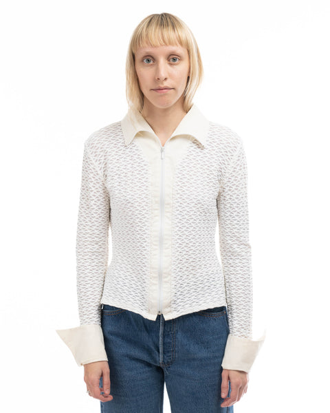 80’s Textured Zip Blouse - XS