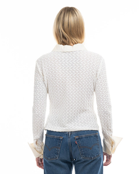 80’s Textured Zip Blouse - XS