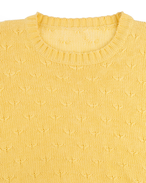 60’s Lemon Knit Cotton Sweater - XS