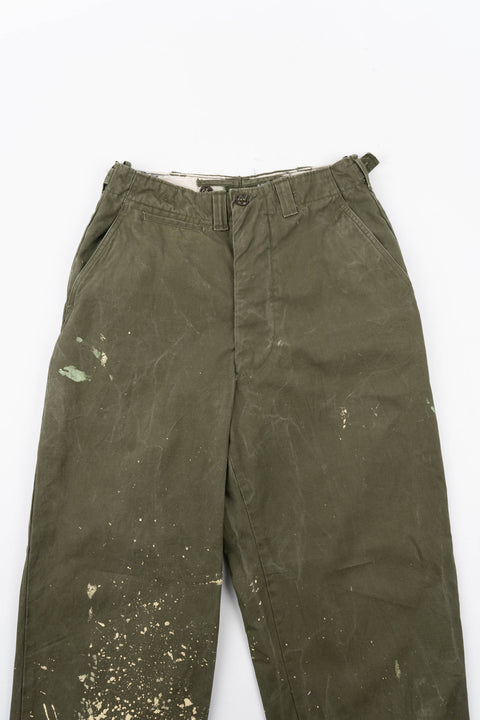 WW2 Painted M-43 Cotton OD Field Trousers- 28” x 30”