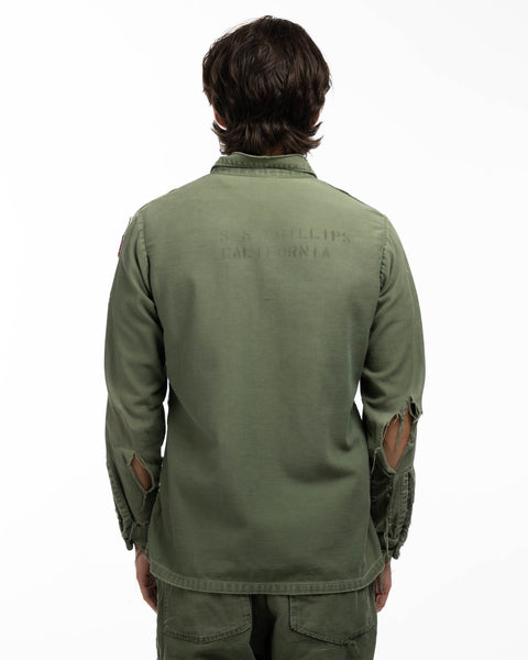 60's Stenciled OG-107 Utility Shirt - Large