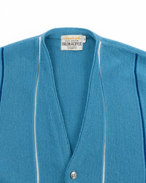 60’s Striped Acrylic Cardigan - Large