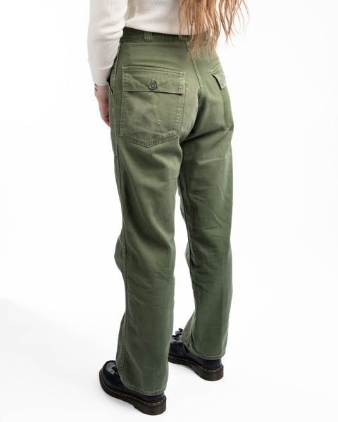 60’s Repaired OG-107 Utility Trousers - 28” x 30”