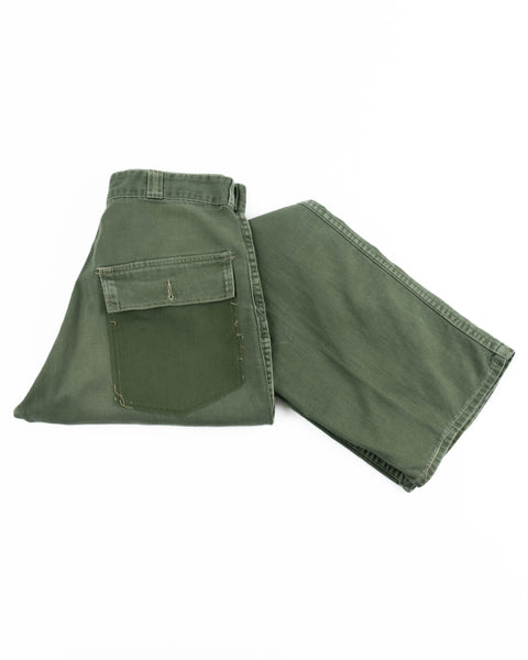 60’s Repaired OG-107 Utility Trousers - 28” x 30”