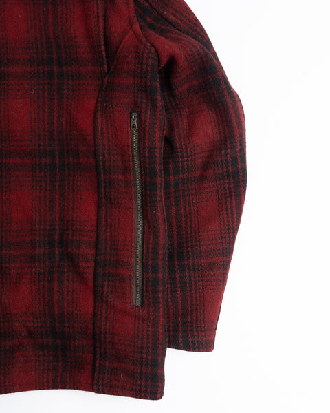 50’s Heavy Wool Hooded Plaid Jacket - Medium