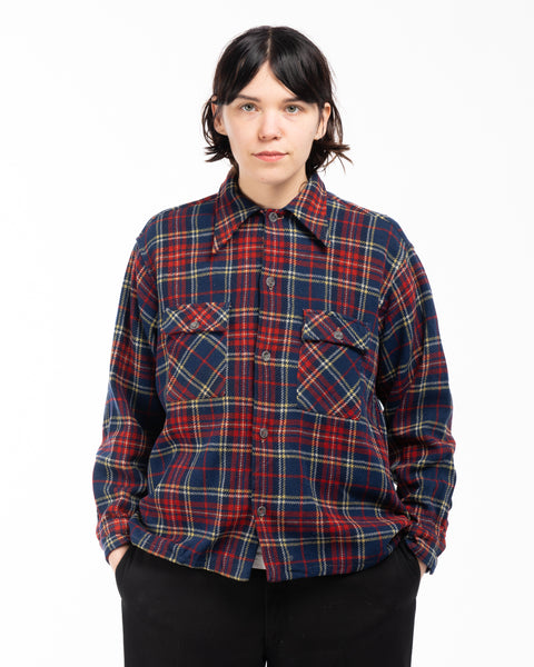50’s Wool Plaid Flannel Shirt - Large