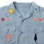 70’s Embroidered Chambray Button-Up - Large