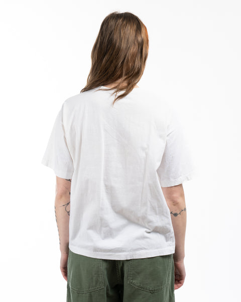 80’s Boxy Blank White Tee - Medium