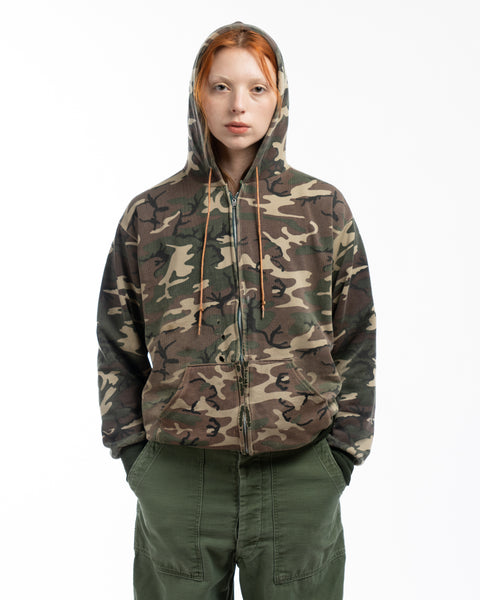 70’s Thrashed Camo Zip Hoodie - Medium