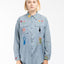 70’s Embroidered Chambray Button-Up - Large