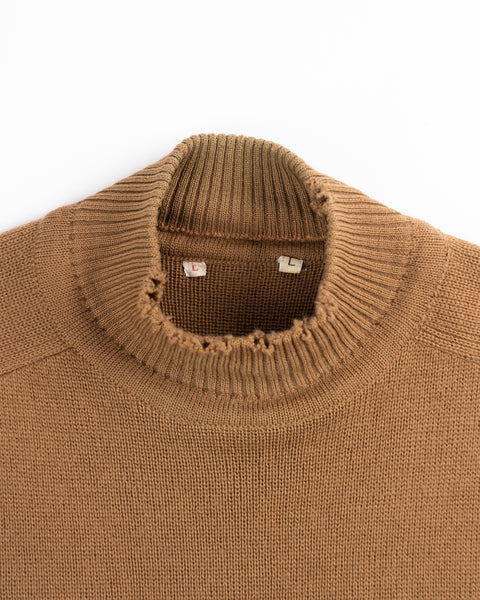 60's Military Mock Neck Sweater - Medium