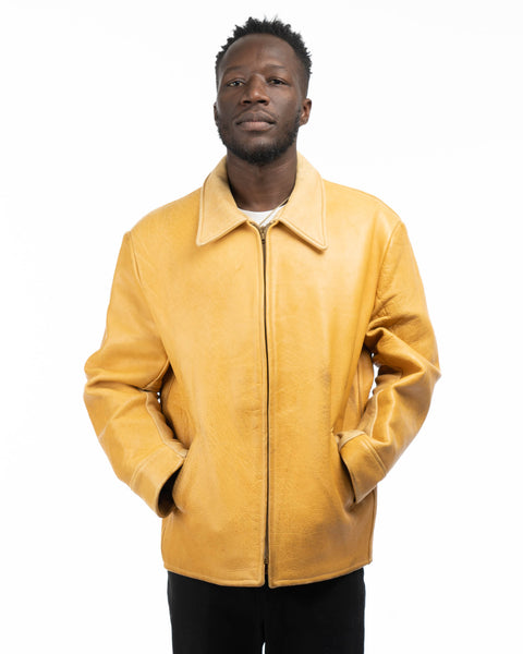 60’s Half Belt Buckskin Leather Jacket - XL