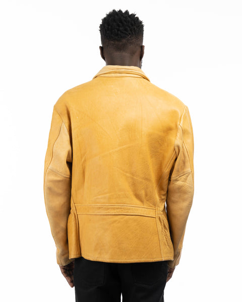 60’s Half Belt Buckskin Leather Jacket - XL