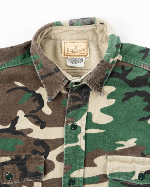 90’s Camo Chamois Button-Up - Large