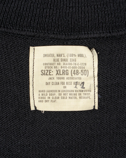 70’s USN Mock Neck Deck Sweater - XL