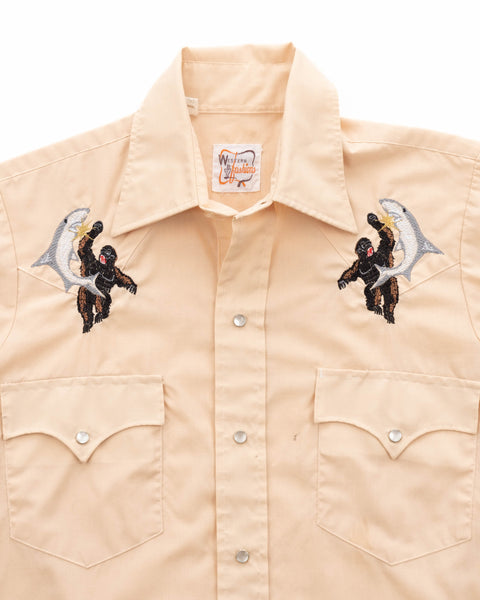 70’s Embroidered KongxJaws Western Shirt - Small