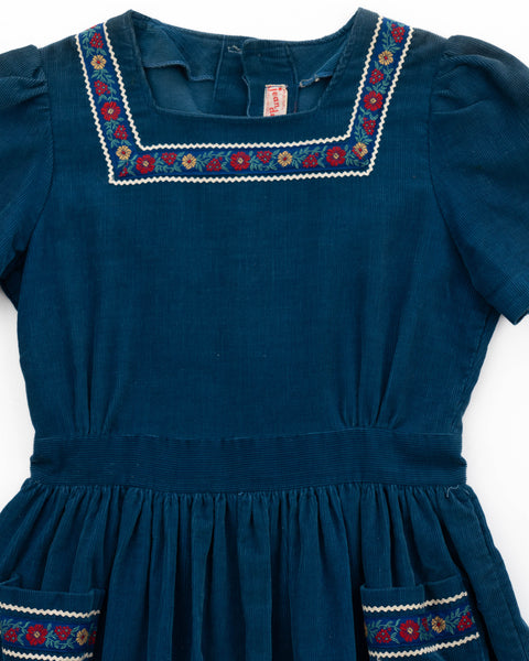 60’s Corduroy Peasant Dress - Small