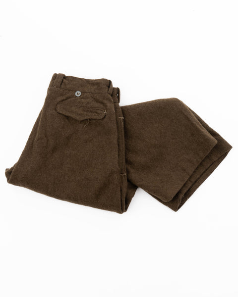50’s French Military Pleated Wool Trousers - 29” x 24”